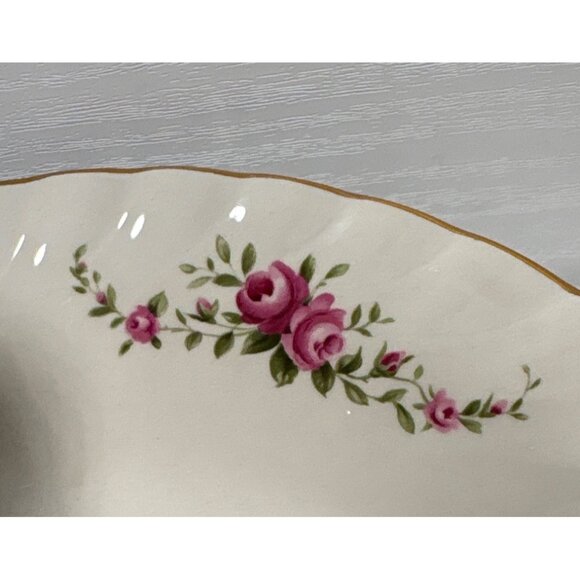 Ridgway Dainty Rose Ironstone Bowls Set Of 5 Pink Floral Design With Gold Trim - Picture 5 of 9
